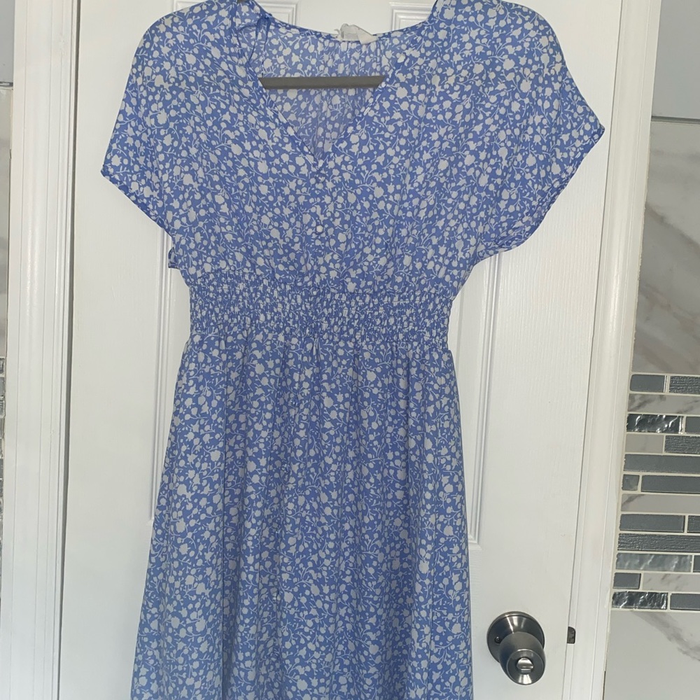 Blue floral dress